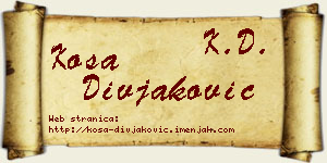 Kosa Divjaković vizit kartica
